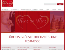 Tablet Screenshot of herz-an-herz-messe.de